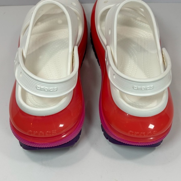 Crocs Classic Mega Crush Women 11/Men 9 Platform Sandals White Pink Purple Rare - Picture 6 of 9
